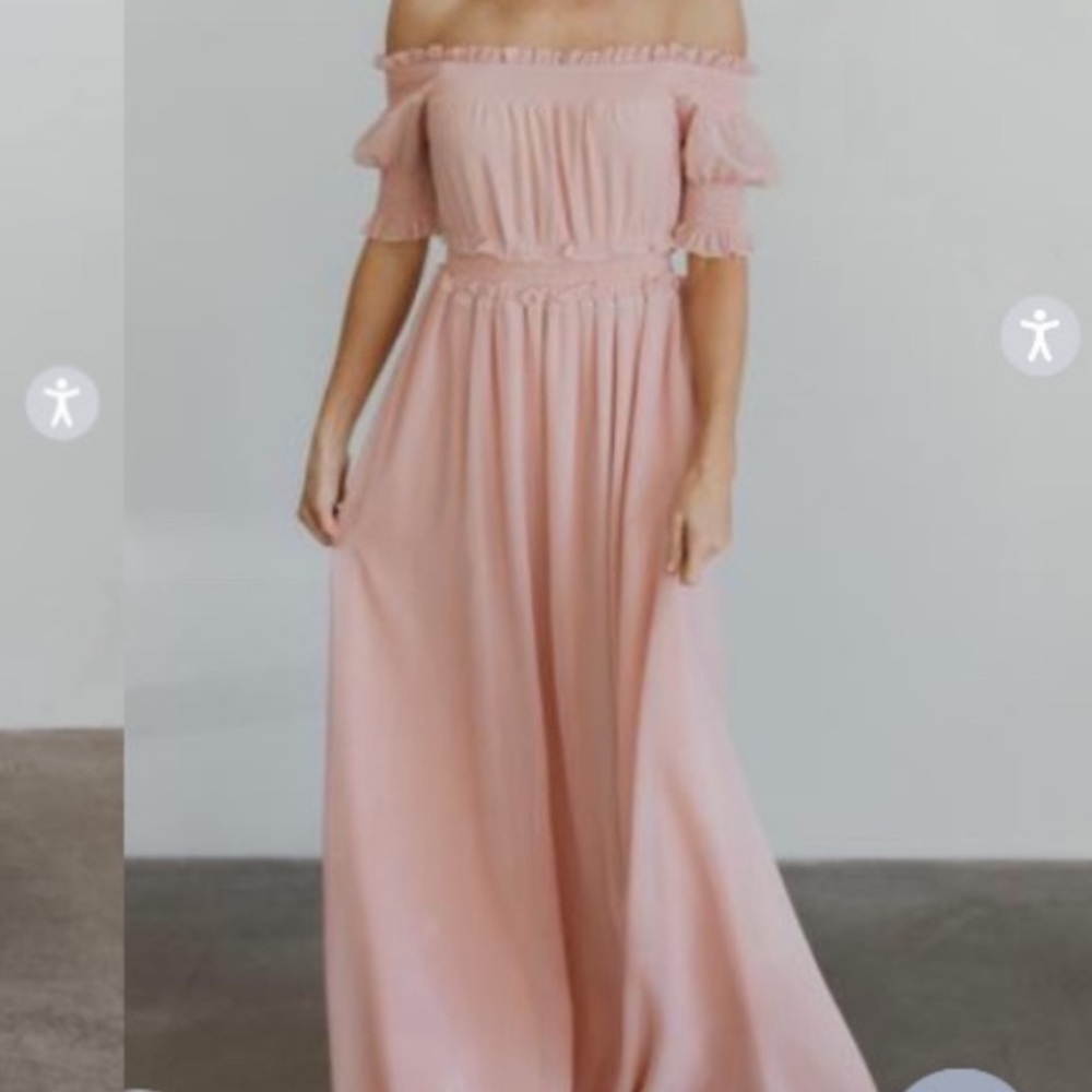 Baltic Born flowly pink off the shoulder maxi